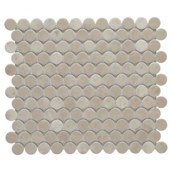 Mink Penny Matte Porcelain Mosaic, 11 x 13 (photo 2 of 3)