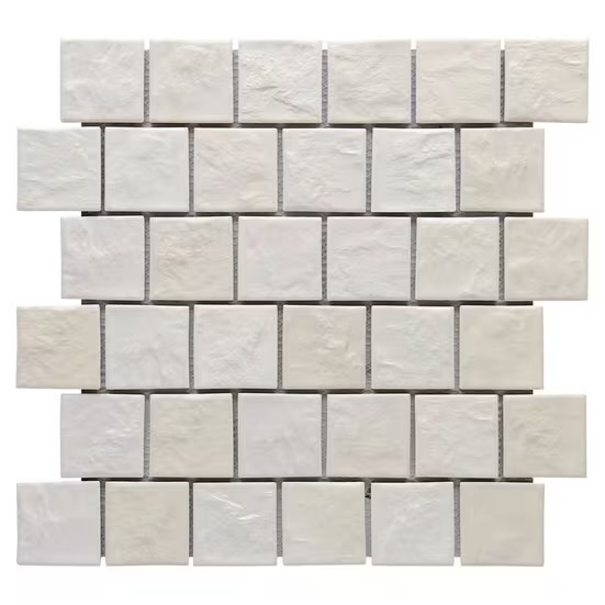 Zellige Ivory Offset Matte Porcelain Mosaic (photo 2 of 3)